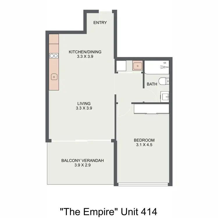 Floorplan of Homely apartment listing, 414/5 East Street, Rockhampton City QLD 4700