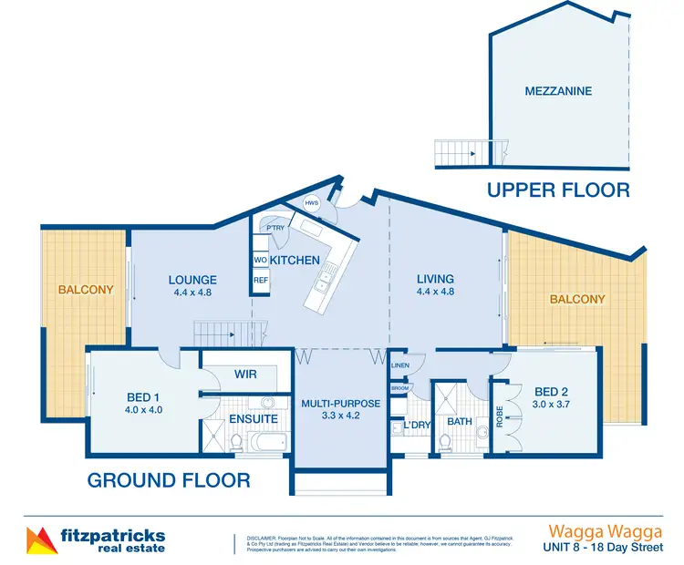 Floorplan of Homely apartment listing, 8/18 Day Street, Wagga Wagga NSW 2650
