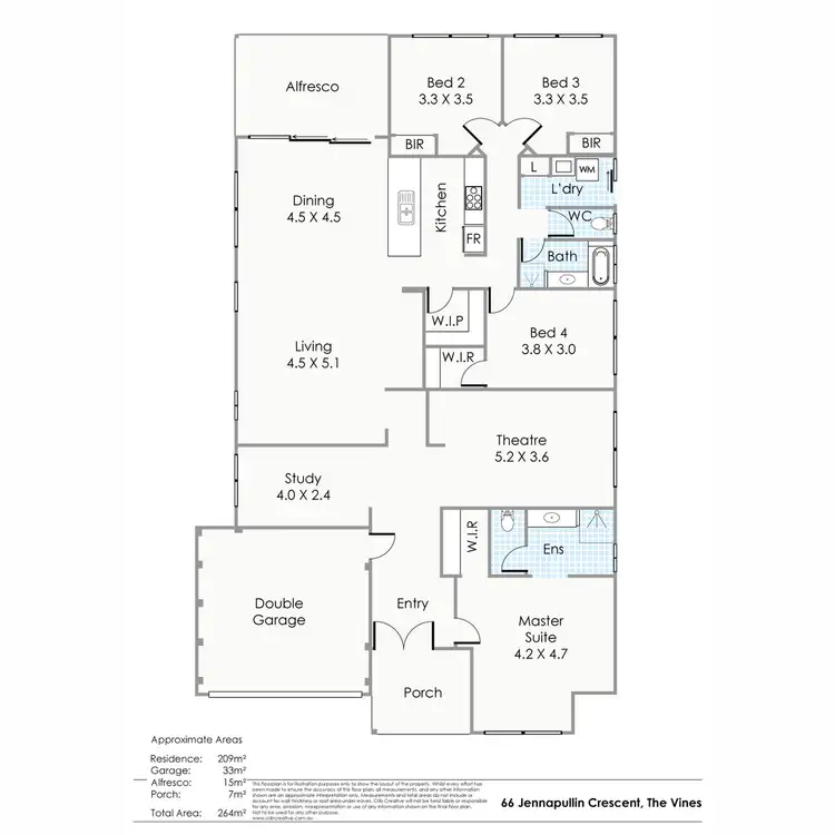 Floorplan of Homely house listing, 66 Jennapullin Crescent, Ellenbrook WA 6069