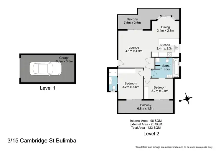 Floorplan of Homely unit listing, 3/15 Cambridge Street, Bulimba QLD 4171