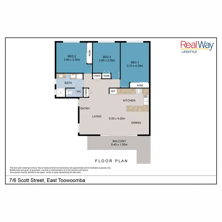 Floorplan of Homely unit listing, 7/6 Scott Street, East Toowoomba QLD 4350