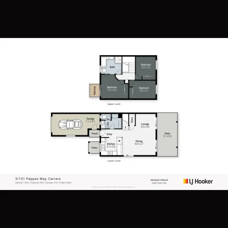 Floorplan of Homely townhouse listing, 3/151 Pappas Way, Carrara QLD 4211