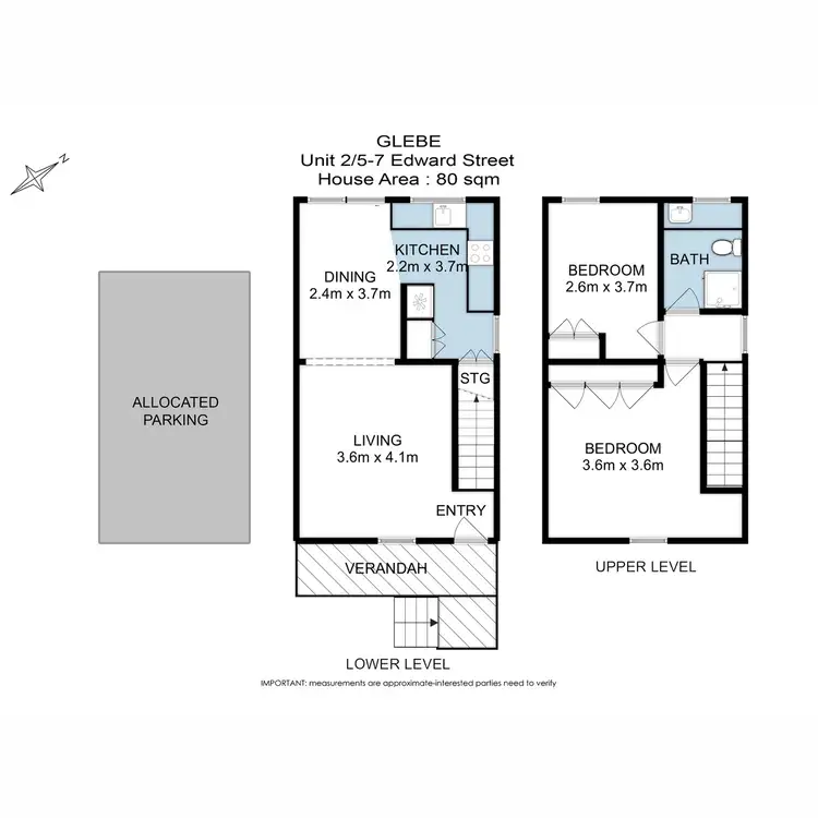 Floorplan of Homely unit listing, 2/5-7 Edward Street, Glebe TAS 7000