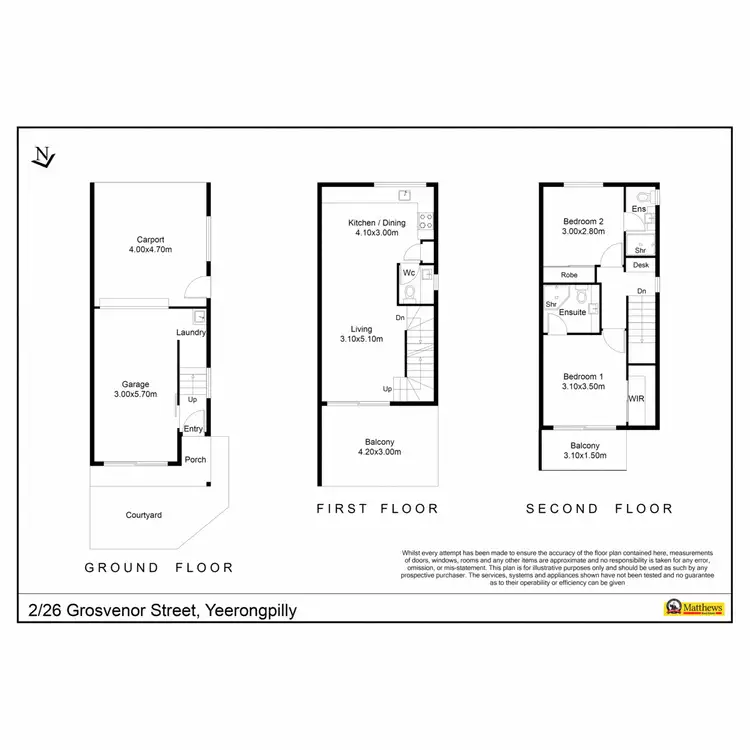 Floorplan of Homely townhouse listing, 2/26 Grosvenor Street, Yeerongpilly QLD 4105