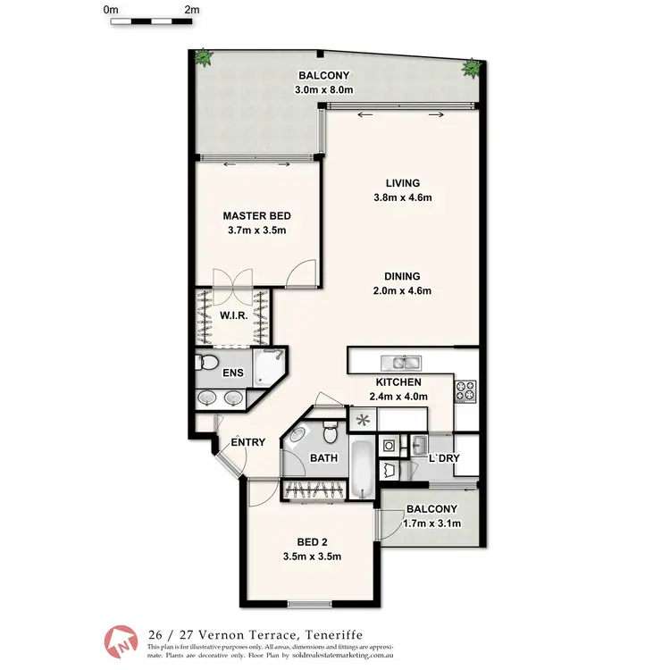 Floorplan of Homely apartment listing, 27 Vernon Terrace, Teneriffe QLD 4005