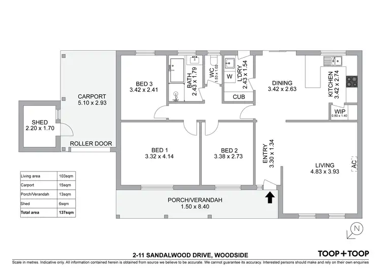 Floorplan of Homely house listing, 2/11 Sandalwood Drive, Woodside SA 5244