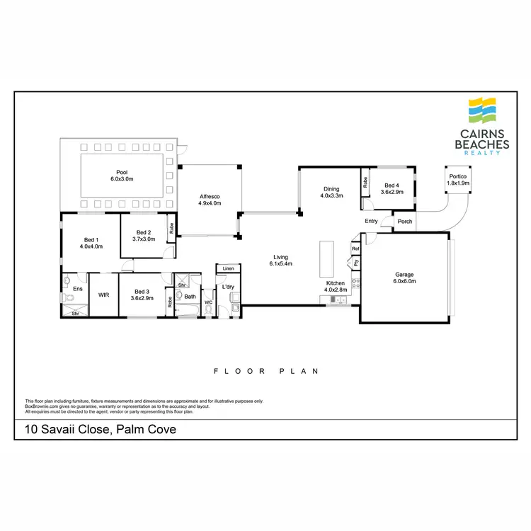 Floorplan of Homely house listing, 10 Savaii Close, Palm Cove QLD 4879