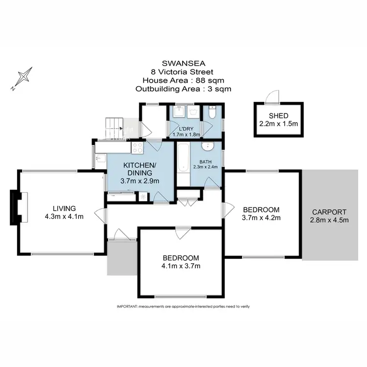 Floorplan of Homely house listing, 8 Victoria Street, Swansea TAS 7190
