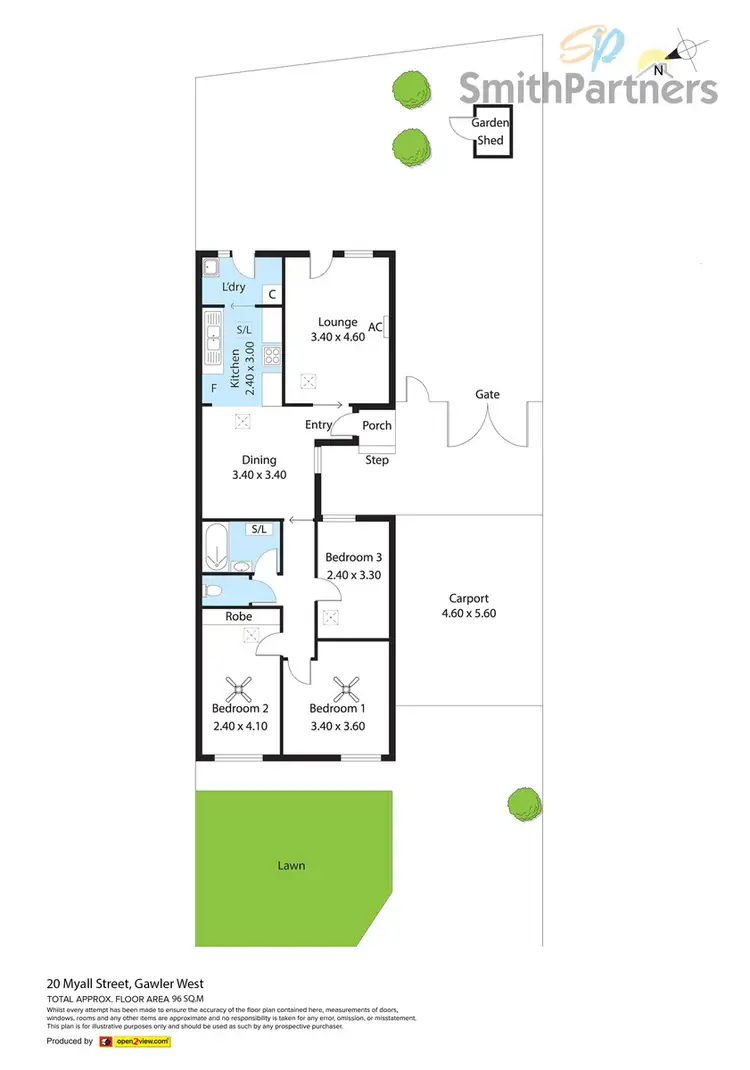 Floorplan of Homely semi-detached listing, 20 Myall Street, Gawler West SA 5118