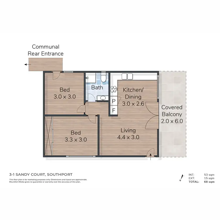 Floorplan of Homely unit listing, 3/1 Sandy Court, Southport QLD 4215
