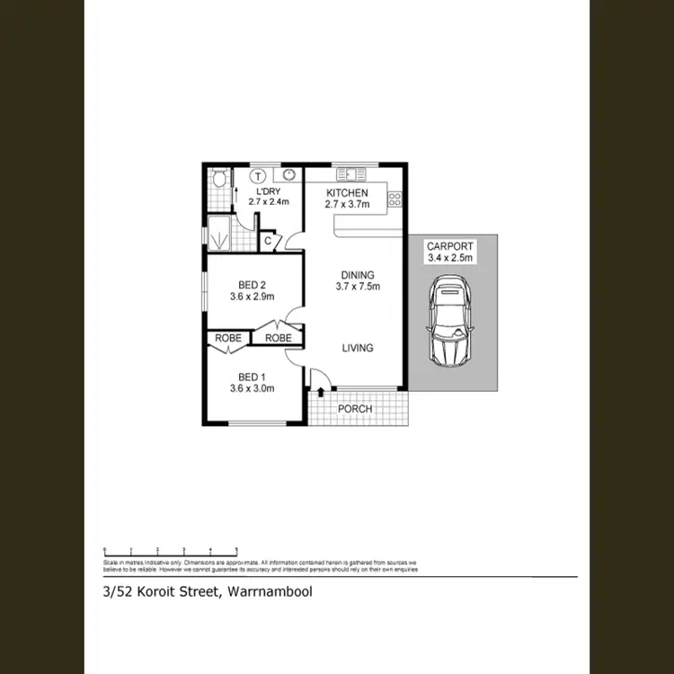 Floorplan of Homely unit listing, 3/52 Koroit Street, Warrnambool VIC 3280