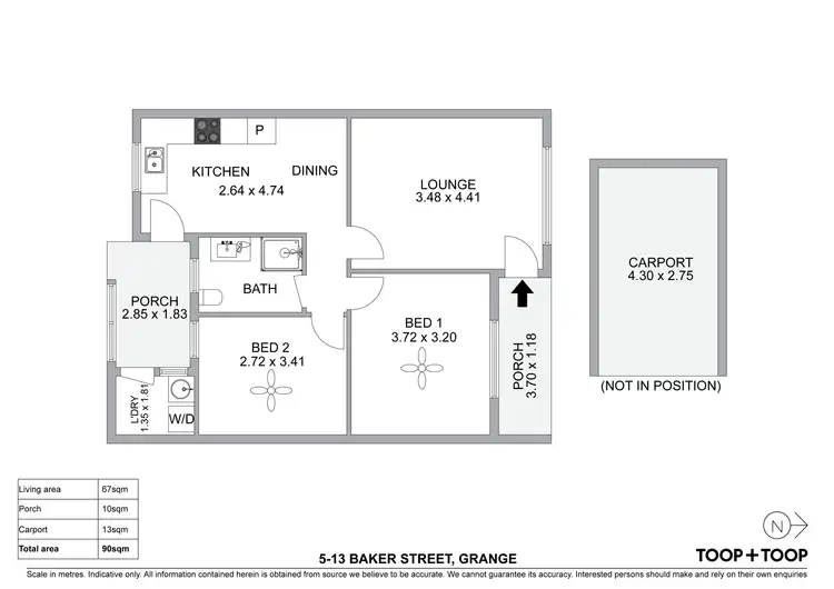 Floorplan of Homely unit listing, 5/13 Baker Street, Grange SA 5022