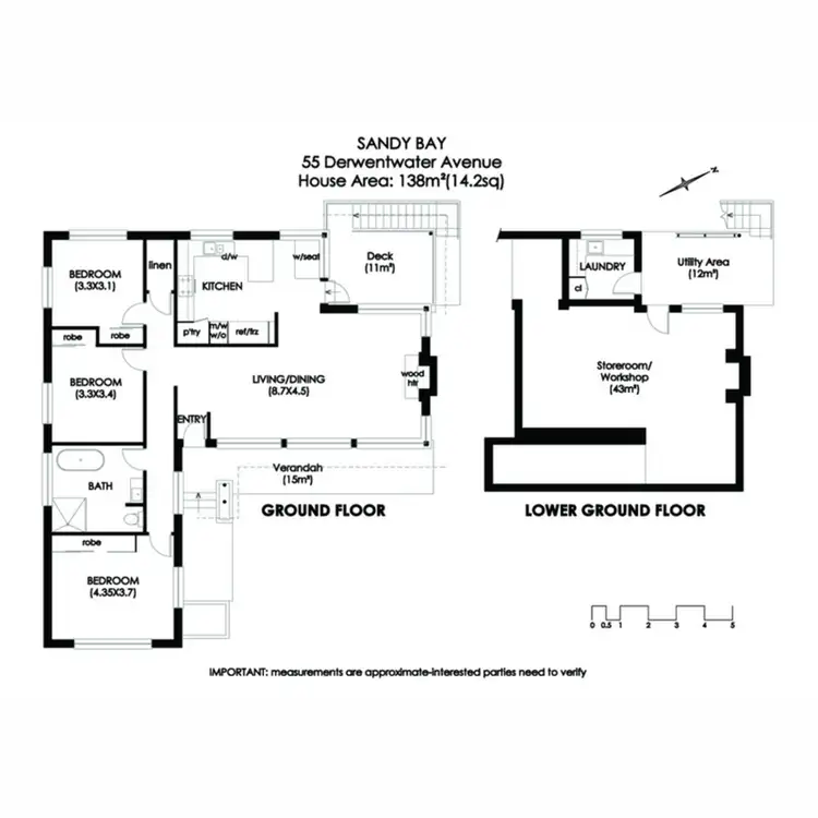 Floorplan of Homely house listing, 55 Derwentwater Avenue, Sandy Bay TAS 7005