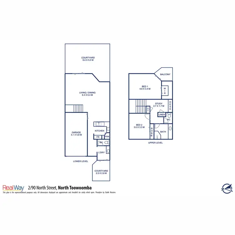 Floorplan of Homely unit listing, 2/90 North Street, North Toowoomba QLD 4350