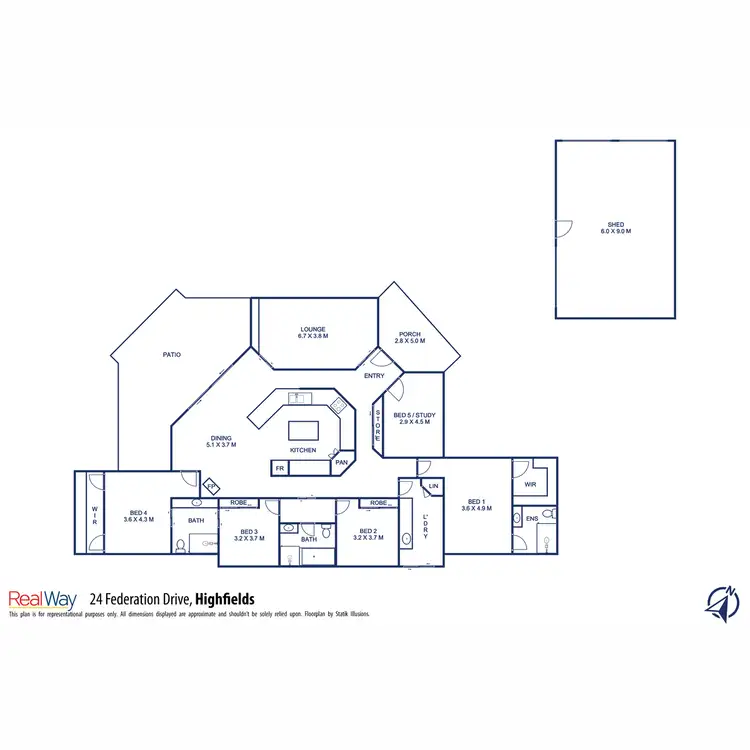 Floorplan of Homely house listing, 24 Federation Drive, Highfields QLD 4352