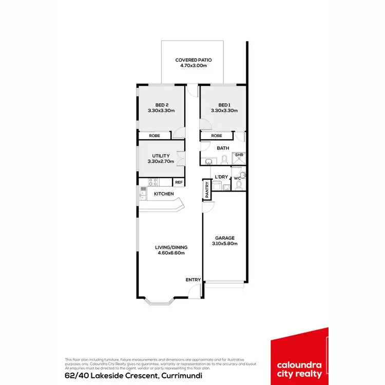 Floorplan of Homely villa listing, 62/40 Lakeside Crescent, Currimundi QLD 4551