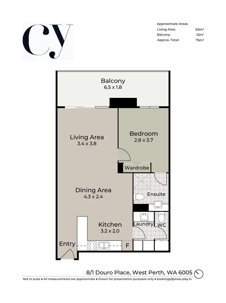 Floorplan of Homely apartment listing, 8/1 Douro Place, West Perth WA 6005