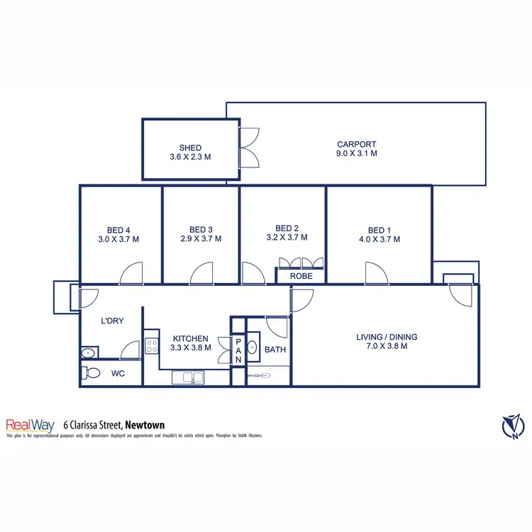 Floorplan of Homely house listing, 6 Clarissa Street, Newtown QLD 4350