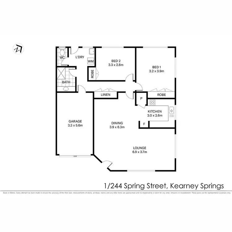 Floorplan of Homely apartment listing, 1/244 Spring Street, Kearneys Spring QLD 4350