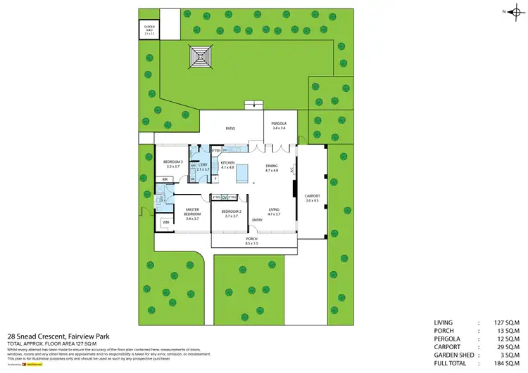 Floorplan of Homely house listing, 28 Snead Crescent, Fairview Park SA 5126
