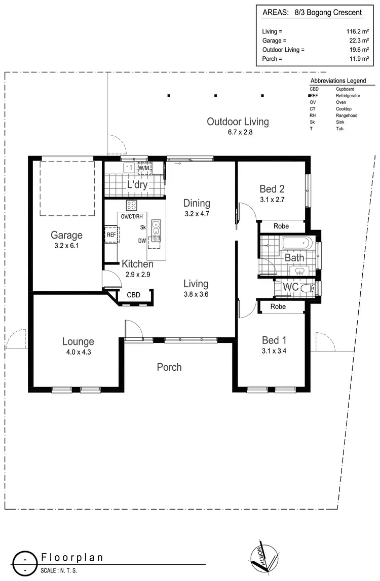 Floorplan of Homely villa listing, 8/3 Bogong Crescent, Tatton NSW 2650