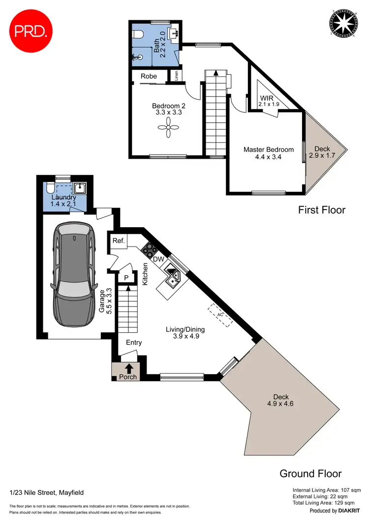 Floorplan of Homely townhouse listing, 1/23 Nile Street, Mayfield NSW 2304