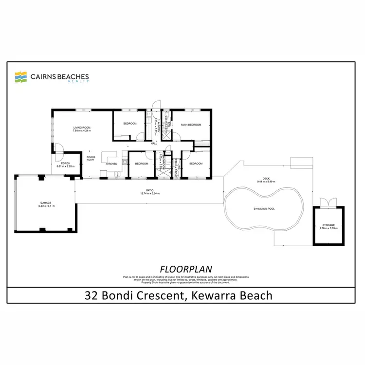 Floorplan of Homely house listing, 32 Bondi Crescent, Kewarra Beach QLD 4879