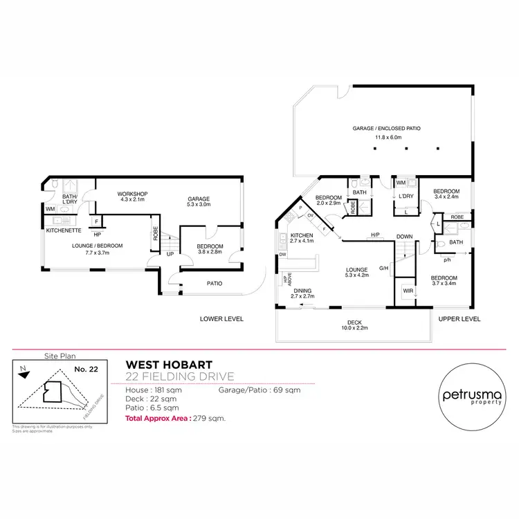 Floorplan of Homely house listing, 22 Fielding Drive, West Hobart TAS 7000