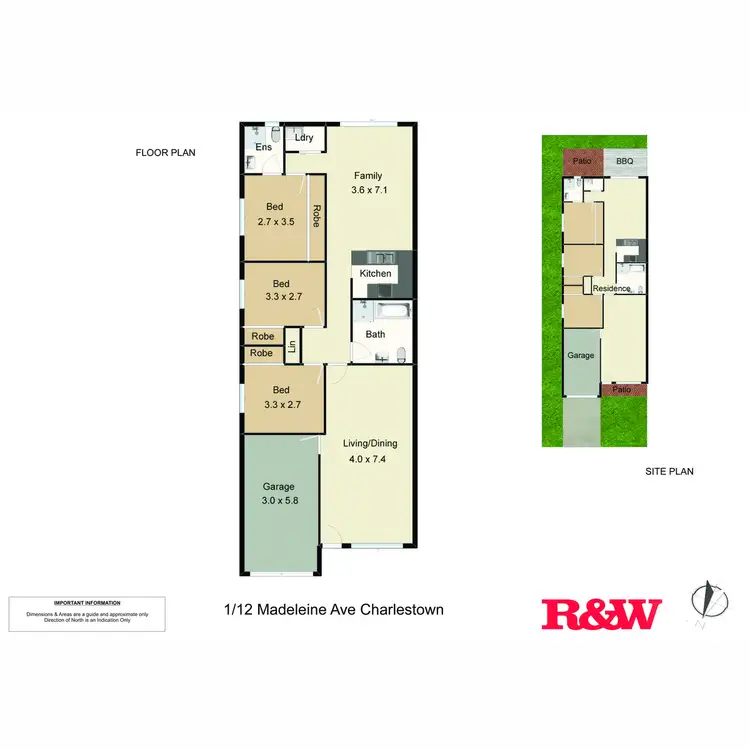 Floorplan of Homely semi-detached listing, 1/12 Madeleine Avenue, Charlestown NSW 2290