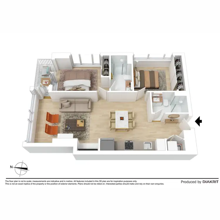 Floorplan of Homely apartment listing, 2306/155 Franklin Street, Melbourne VIC 3000