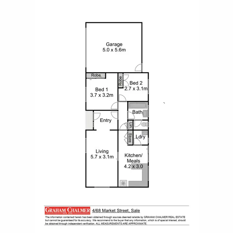 Floorplan of Homely unit listing, 4/68 Market Street, Sale VIC 3850