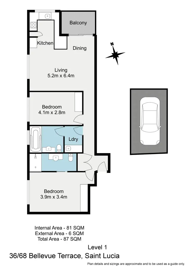 Floorplan of Homely apartment listing, 36/68 Bellevue Terrace, St Lucia QLD 4067