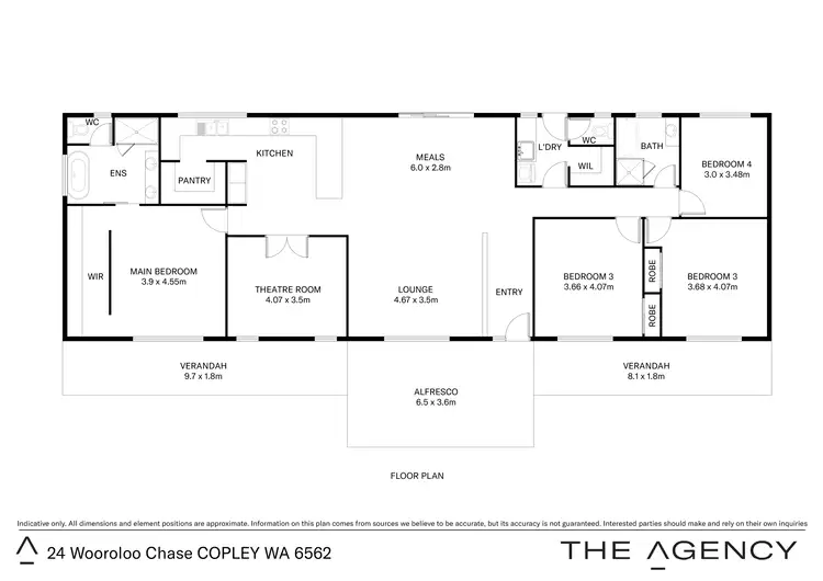 Floorplan of Homely rural property listing, 24 Wooroloo Chase, Copley WA 6562