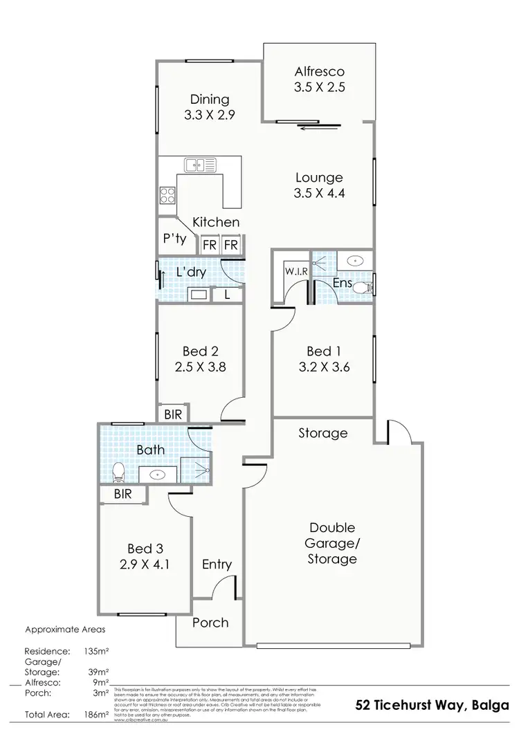 Floorplan of Homely house listing, 52 Ticehurst Way, Balga WA 6061
