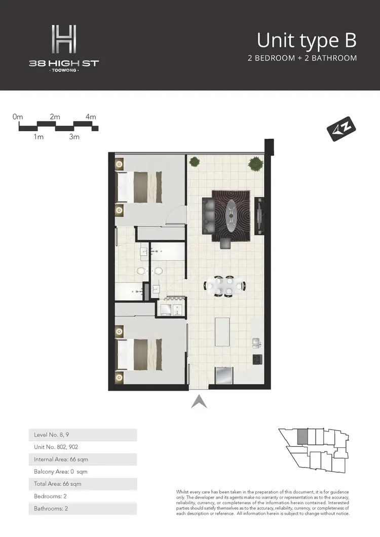 Floorplan of Homely apartment listing, 902/38 High Street, Toowong QLD 4066