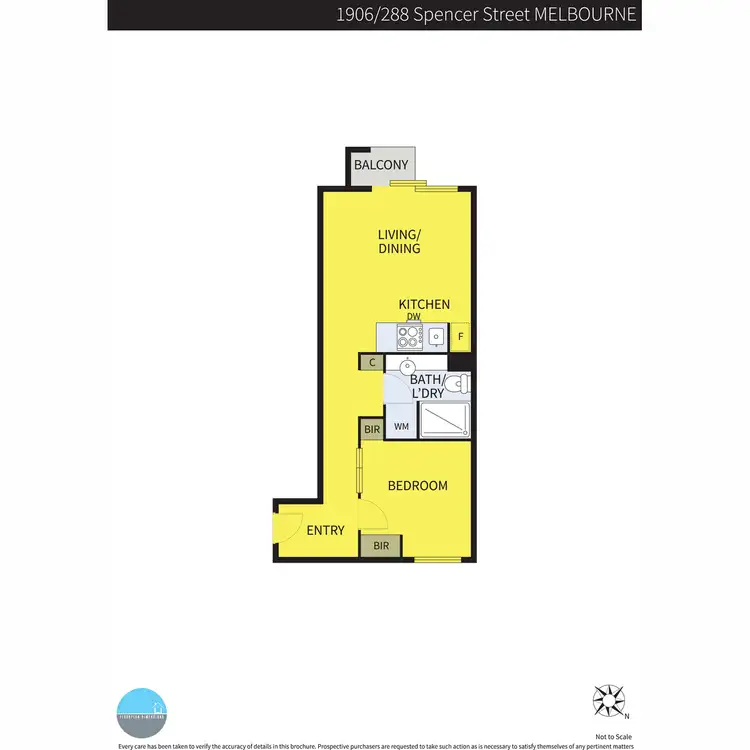 Floorplan of Homely apartment listing, Unit 1906/288 Spencer Street, Melbourne VIC 3000