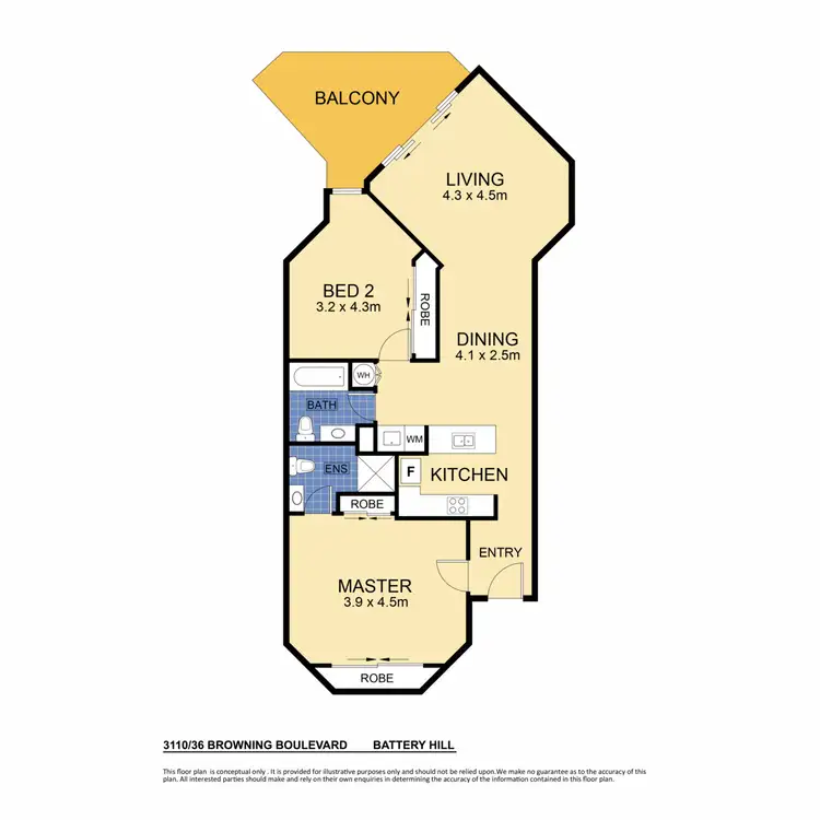 Floorplan of Homely unit listing, 3110/36 Browning Boulevard, Battery Hill QLD 4551
