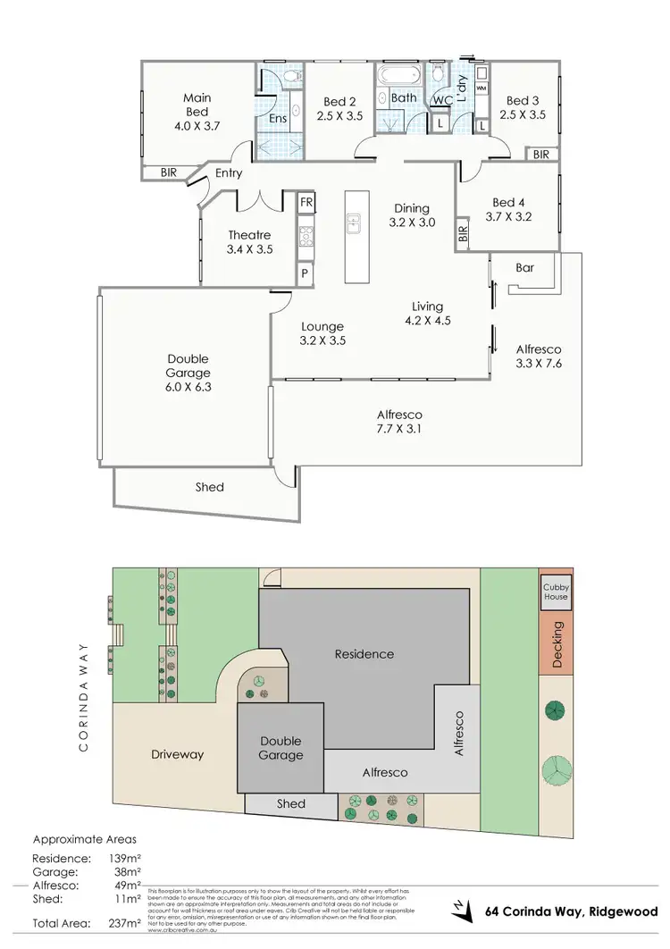 Floorplan of Homely house listing, 64 Corinda Way, Ridgewood WA 6030