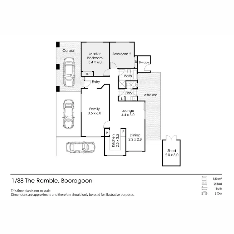 Floorplan of Homely villa listing, 1/88 The Ramble, Booragoon WA 6154