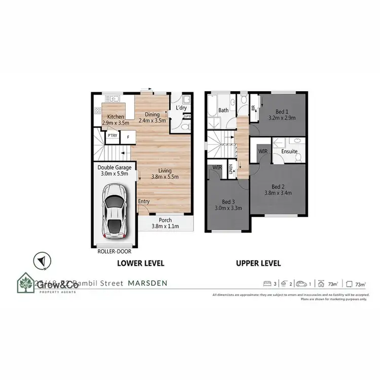 Floorplan of Homely townhouse listing, 25/68-72 Bambil Street, Marsden QLD 4132