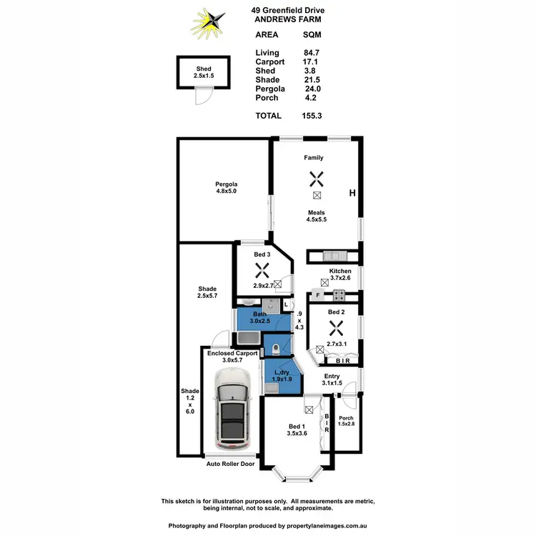 Floorplan of Homely house listing, 49 Greenfields Drive, Andrews Farm SA 5114