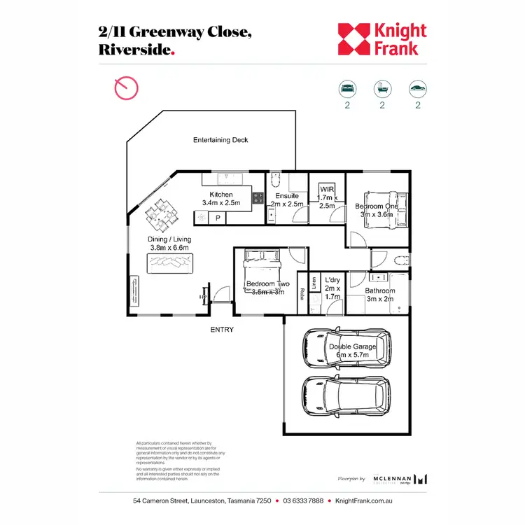 Floorplan of Homely unit listing, 2/11 Greenway Close, Riverside TAS 7250