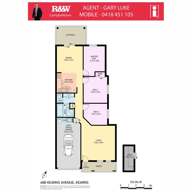 Floorplan of Homely semi-detached listing, 46B Kearns Avenue, Kearns NSW 2558
