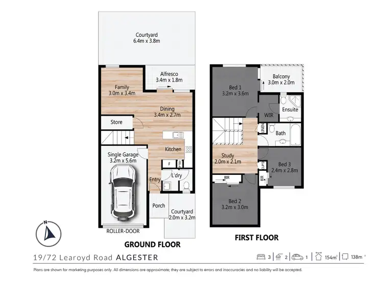 Floorplan of Homely townhouse listing, 19/72 Learoyd Road, Algester QLD 4115
