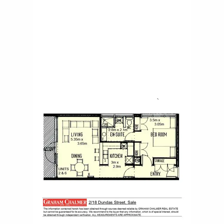 Floorplan of Homely unit listing, 2/18 Dundas Street, Sale VIC 3850