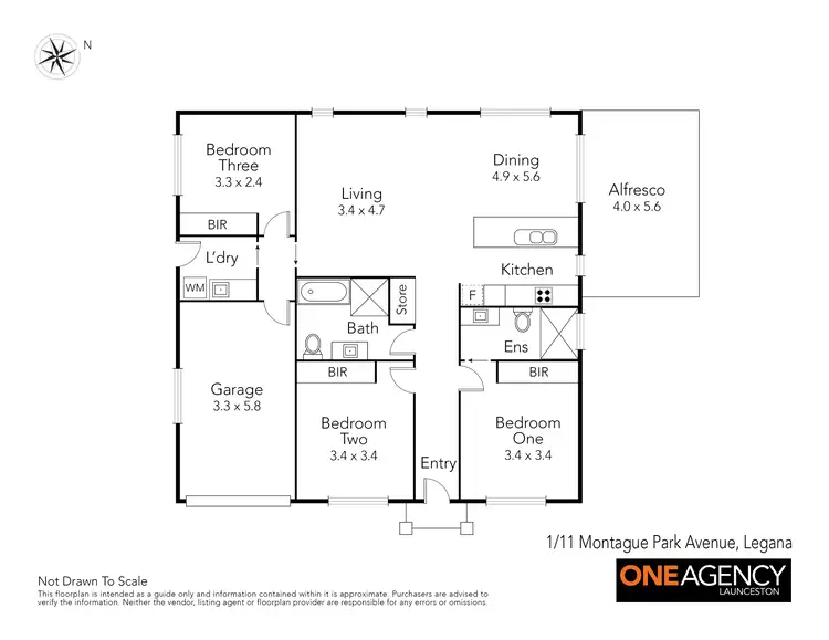Floorplan of Homely unit listing, 2/3 Montague Park Avenue, Legana TAS 7277