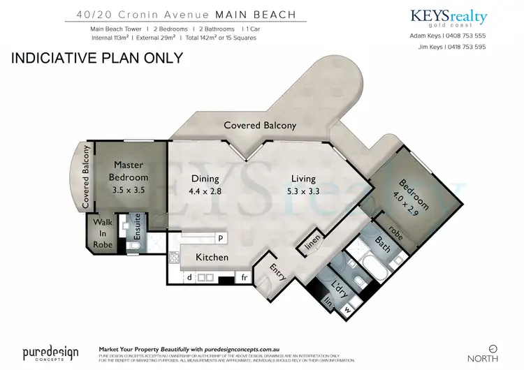 Floorplan of Homely apartment listing, 40/20 Cronin Avenue, Main Beach QLD 4217