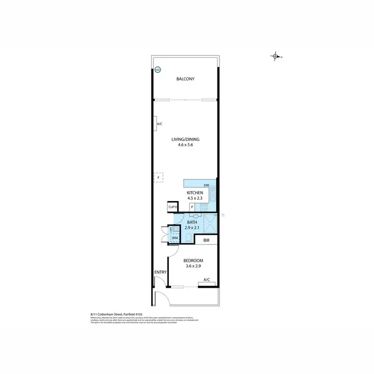 Floorplan of Homely apartment listing, 8/11 Cottenham Street, Fairfield QLD 4103