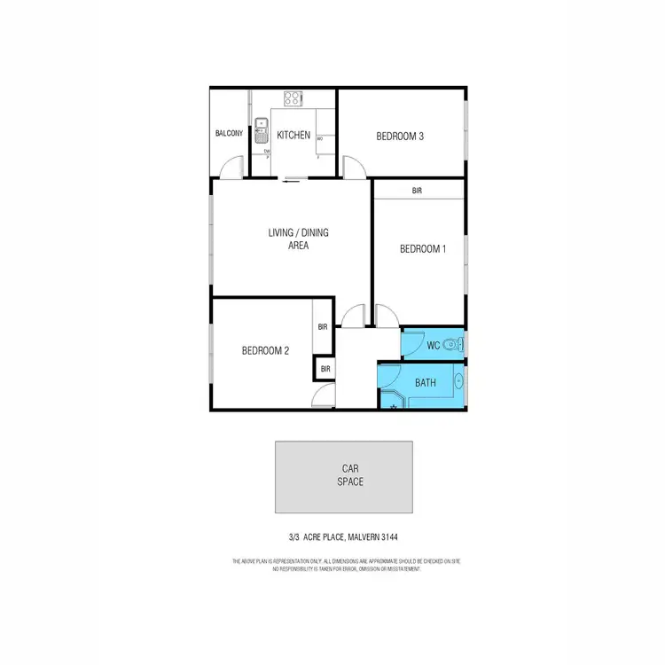 Floorplan of Homely apartment listing, Unit 3/3 Acre Place, Malvern VIC 3144