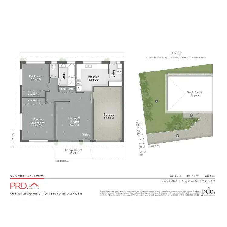 Floorplan of Homely semi-detached listing, 1/8 Doggett Drive, Miami QLD 4220
